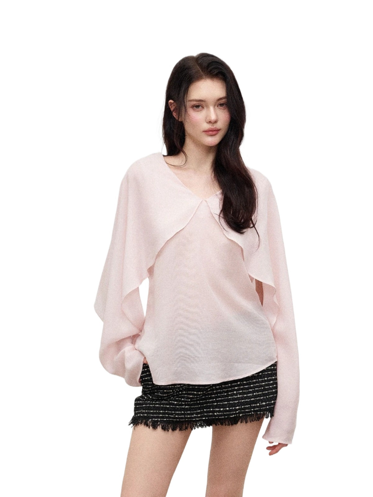 Lyocell Pink Cloak Top
