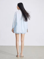 Blue & Yellow Layered Shirt Set