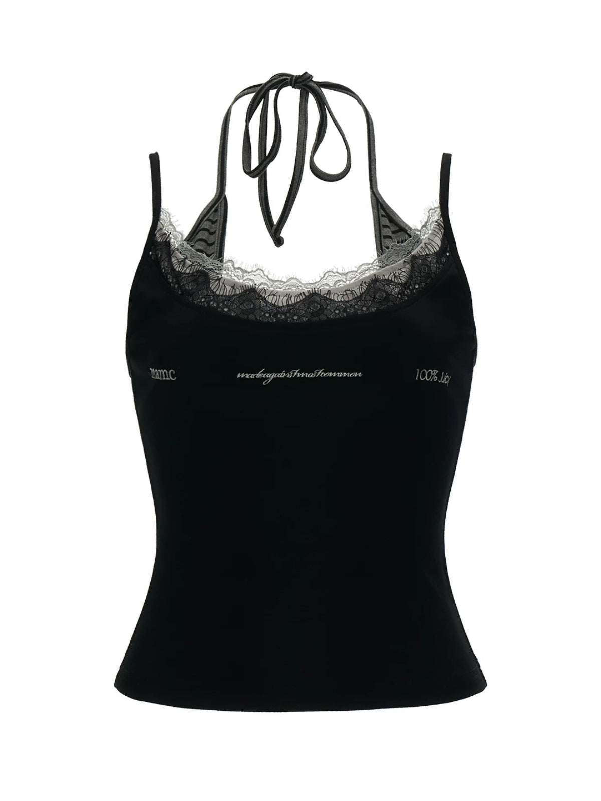 Layered Embroidered Letter Cami Top