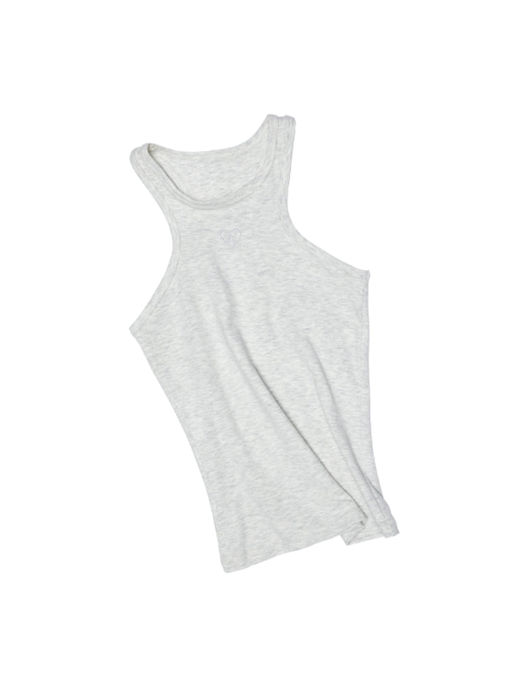 Basic Solid-Color Embroidered Slim-Fit Vest