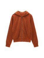 Snow Dot Zip Hooded Cardigan