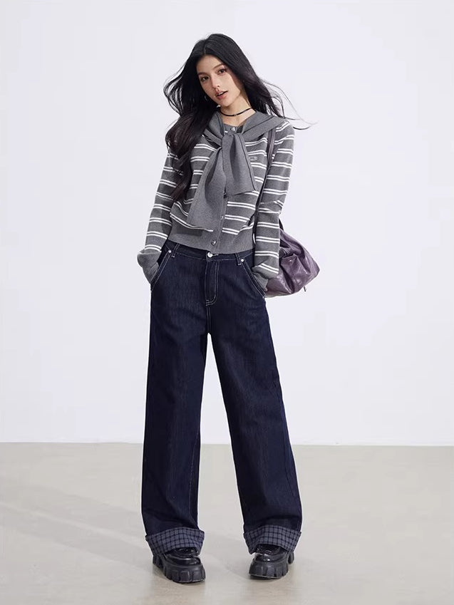 Striped Knit Cardigan Set