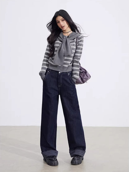Striped Knit Cardigan Set