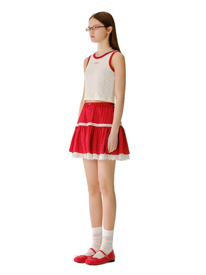 Ballet A-Line Lace Short Skirt