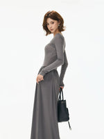 Square Neck Slim Maxi Dress