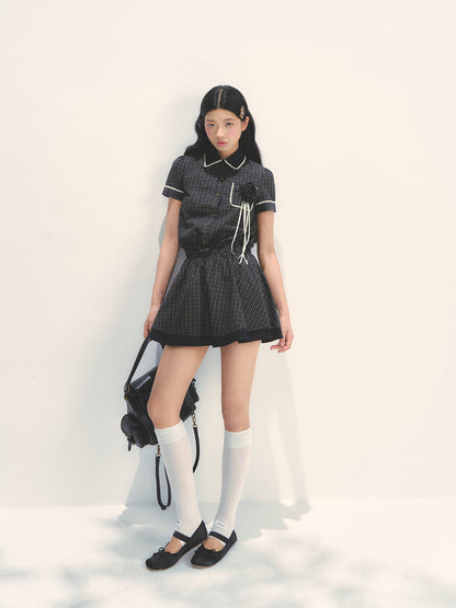 Bow Tie Plaid Dress