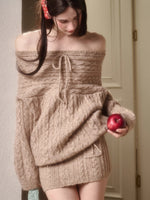 Little Deer Wool Cloud Knit Sweater & Skirt/Shorts Set