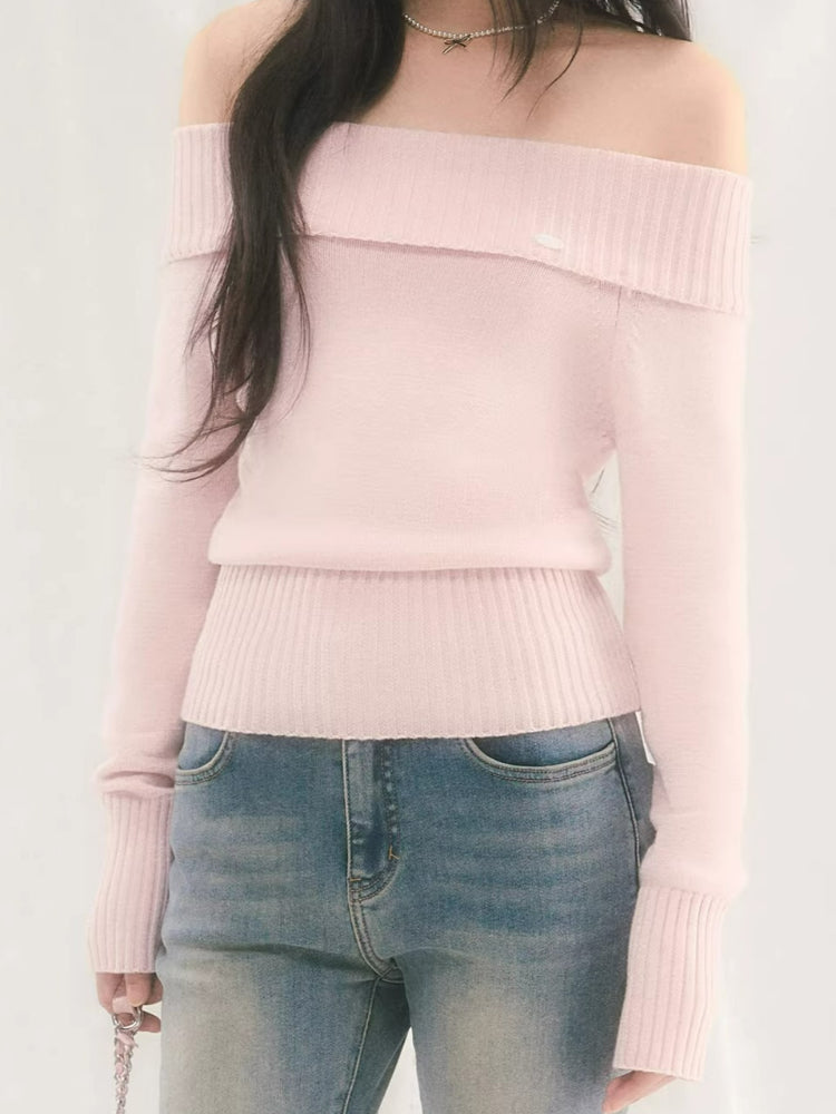 Off Shoulder Knit Sweater