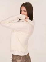 Fox Fur Trim Wool Cardigan