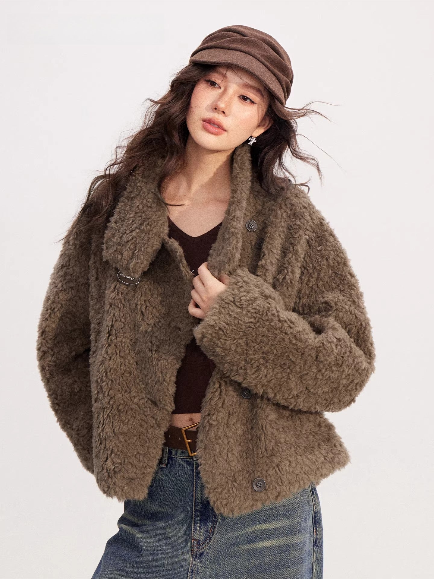 Shearling Stand Collar Jacket