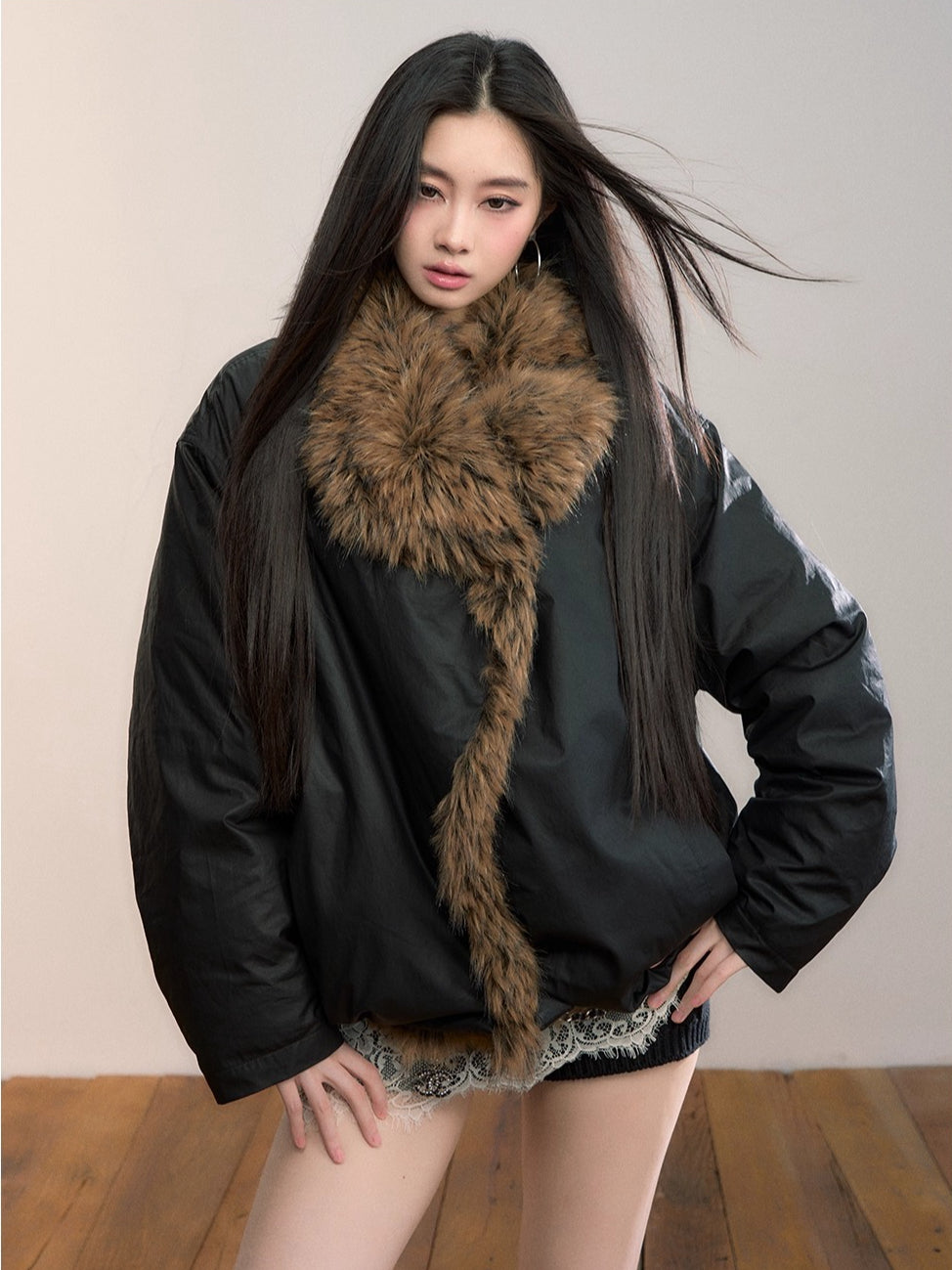 Fur Collar Down Puffer Jacket