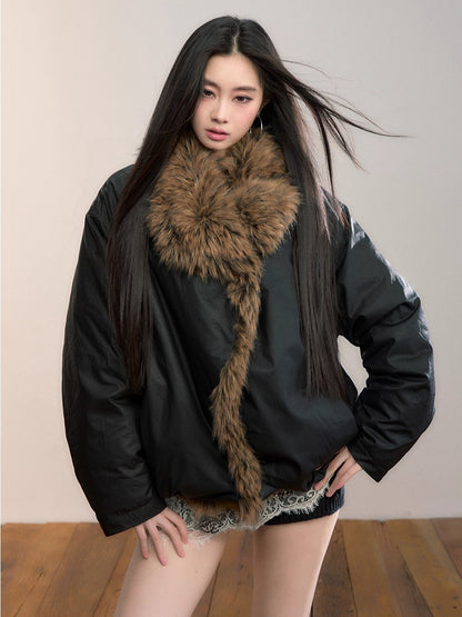Fur Collar Down Puffer Jacket