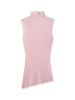 Wool Asymmetrical Turtleneck Blouse
