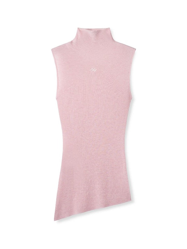 Wool Asymmetrical Turtleneck Blouse