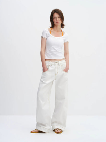 White Paris Button LEJ Jeans