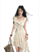 Printed Lace Cami Dress