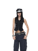 Punk Double-Breasted Collar Vest