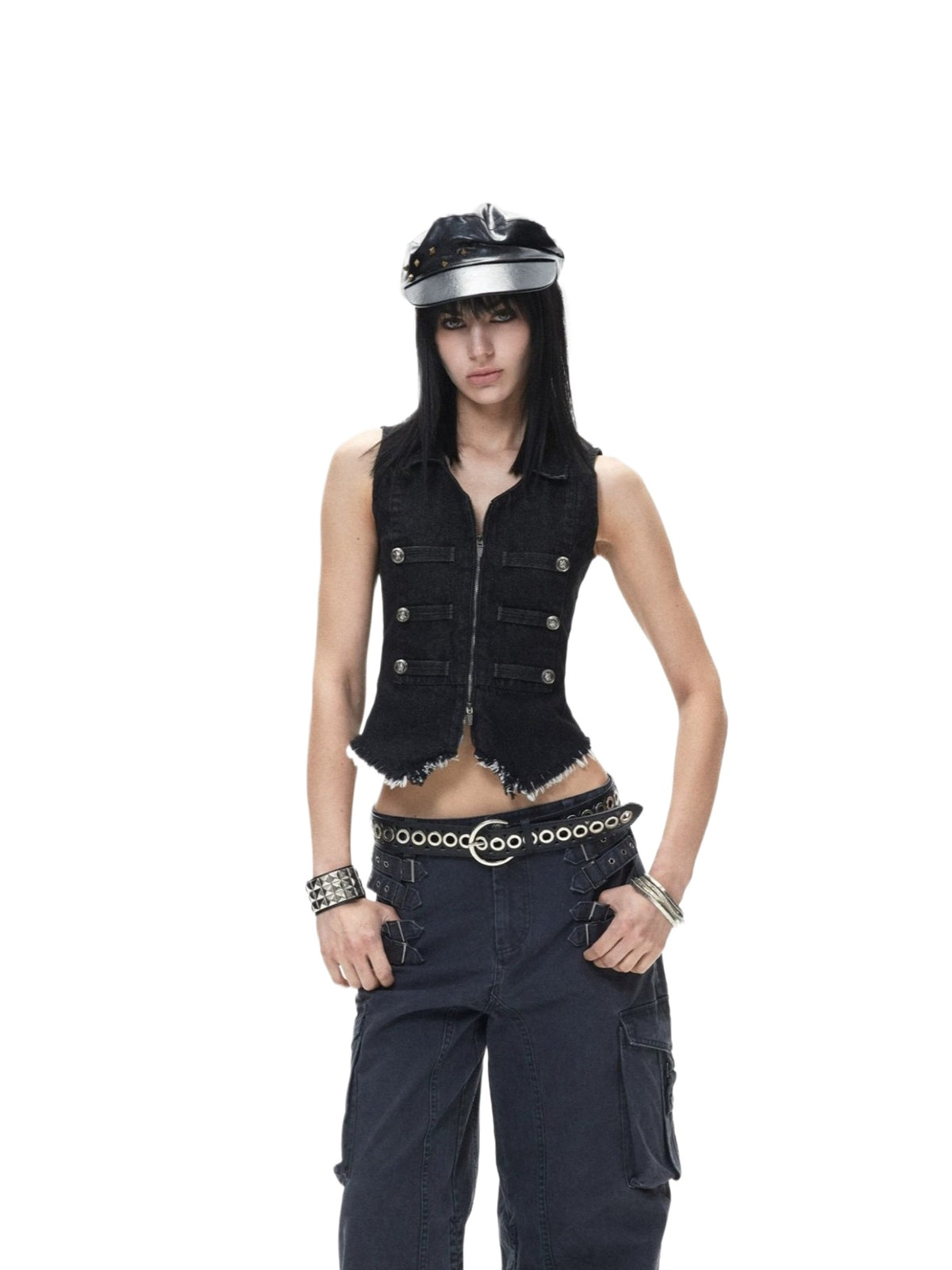 Punk Double-Breasted Collar Vest