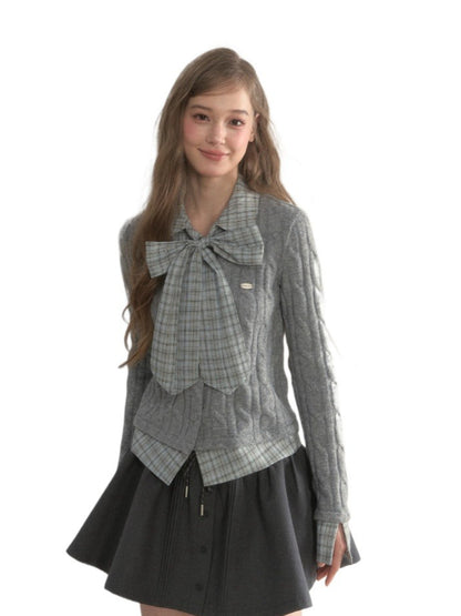 Cable Bow-Tie Splice Sweater