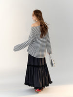Printed Striped Knitted Sweater