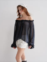 Polka Dot Bardot Blouse