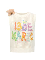 Graffiti Logo Knit Hollow Vest
