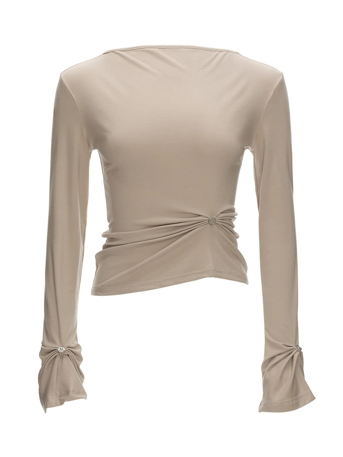 Ruched Slim Fit Long Sleeve Top