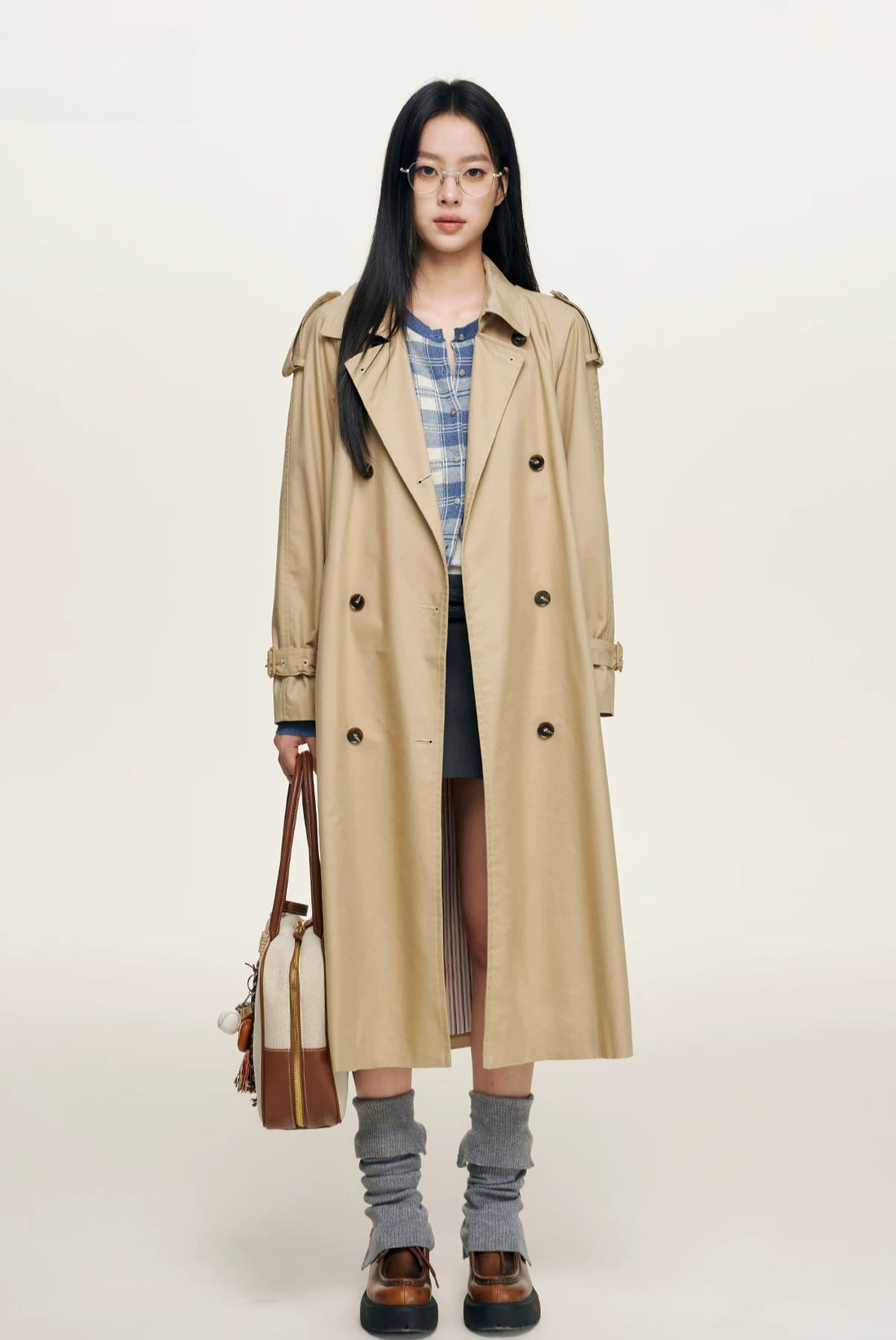 Epaulet Double-Breasted Trench