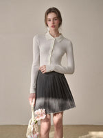 Mist-Grey Pleated Skirt