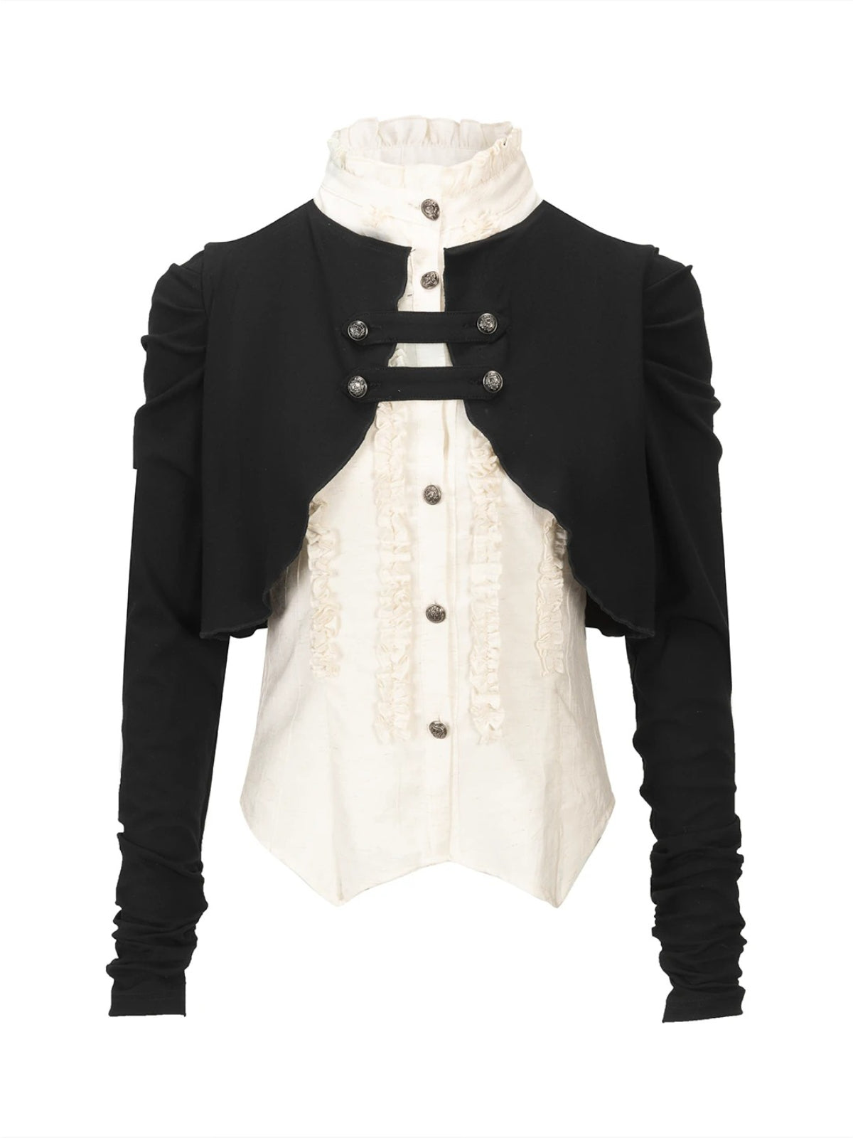 Vintage Ruffled Layered Cardigan