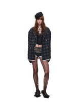 Vintage Plaid Napoleon Wool Shorts