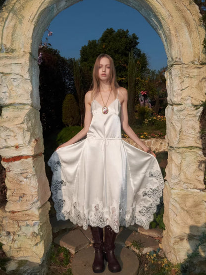 Lace Patchwork Slip Dress
