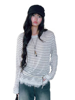 Striped Lace Trim Tee