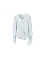 Lace Trim Lyocell Blouse