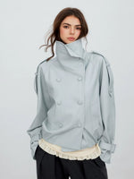 Shawl-Lapel Double-Breasted Jacket
