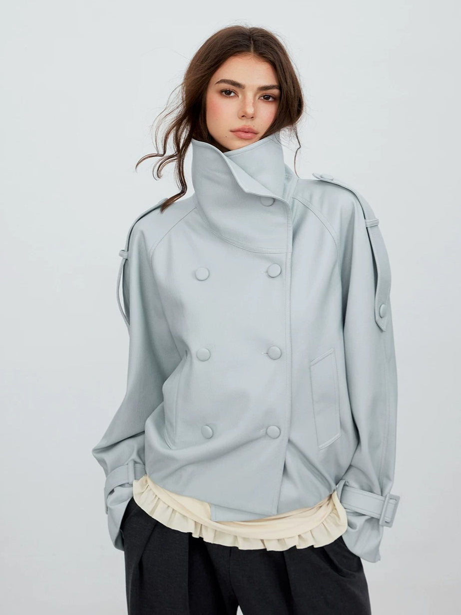 Shawl-Lapel Double-Breasted Jacket