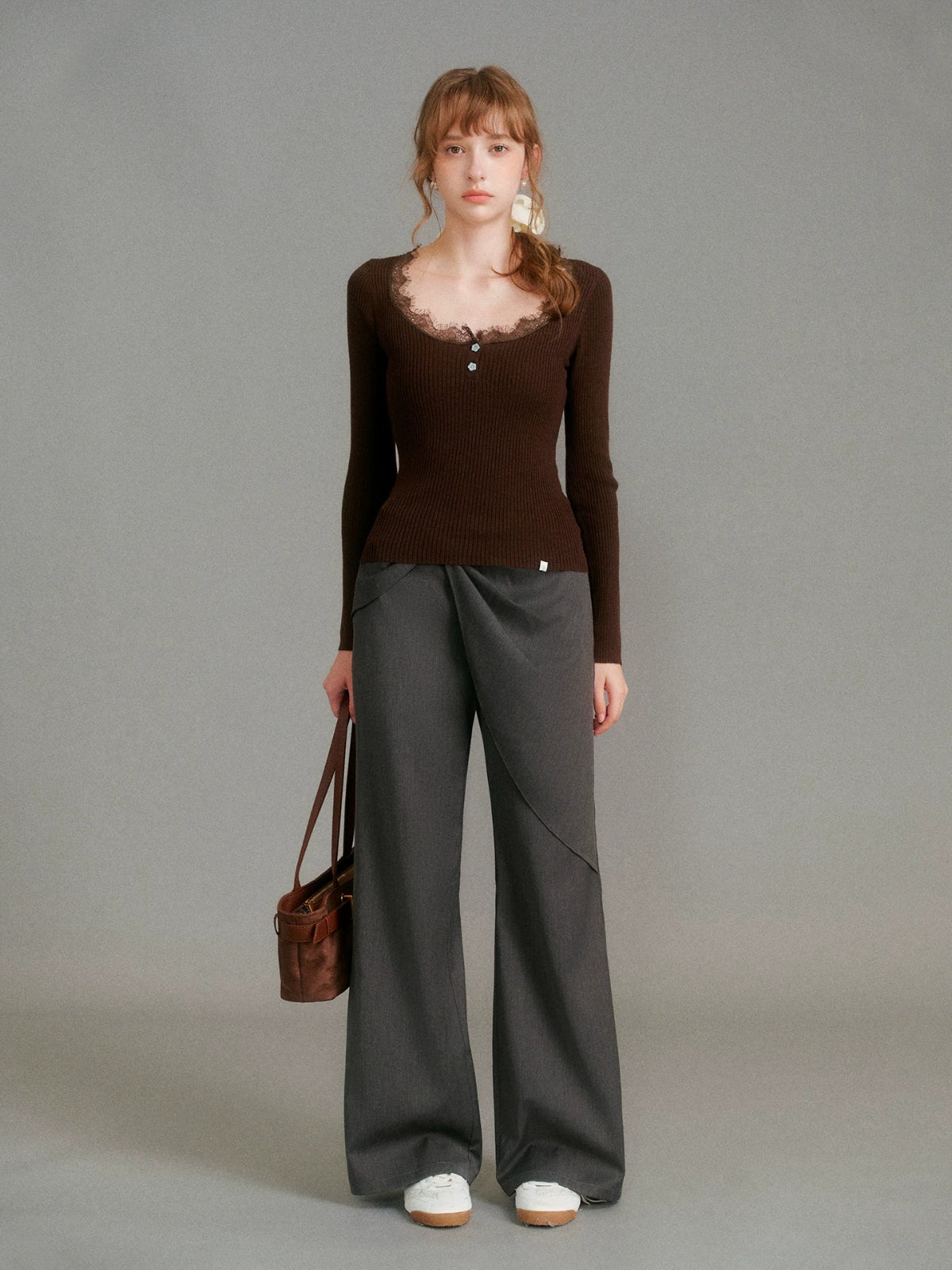 Bow Detail Straight Pants
