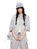 Vintage Plaid Hooded Oversized Shirt