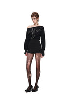Cross Stud Off-Shoulder Dress