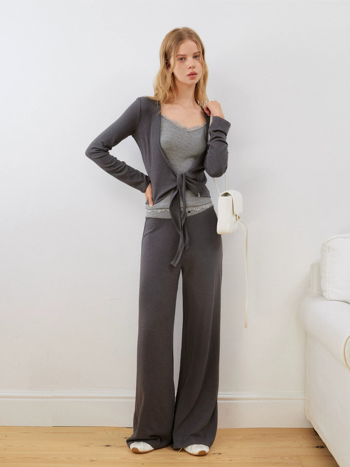 Lace Cami &amp; Wide-Leg Pants Set