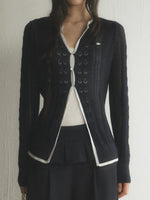 Contrast Trim Knit Cardigan