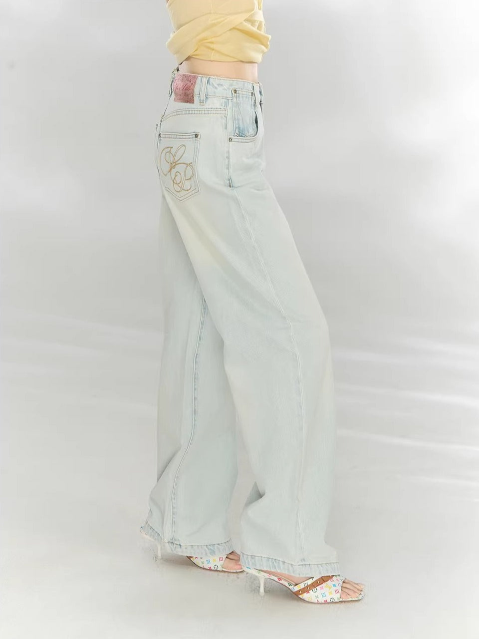 Washed Gray Straight Jeans