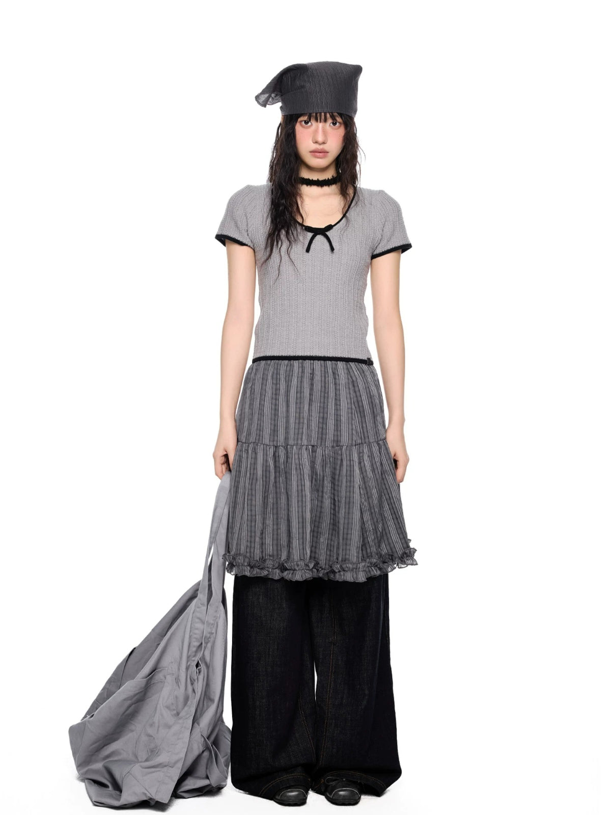 Bow Knit Short Sleeve Top