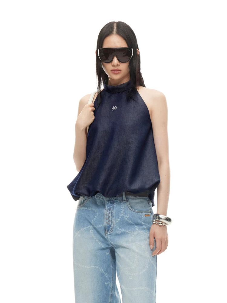 Bubble Hem Denim Camisole