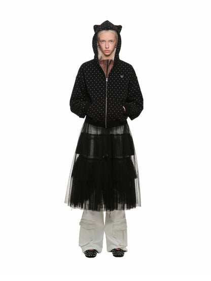 Mesh Panel Midi Dress