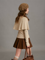 Floral Button Cape Knit Set