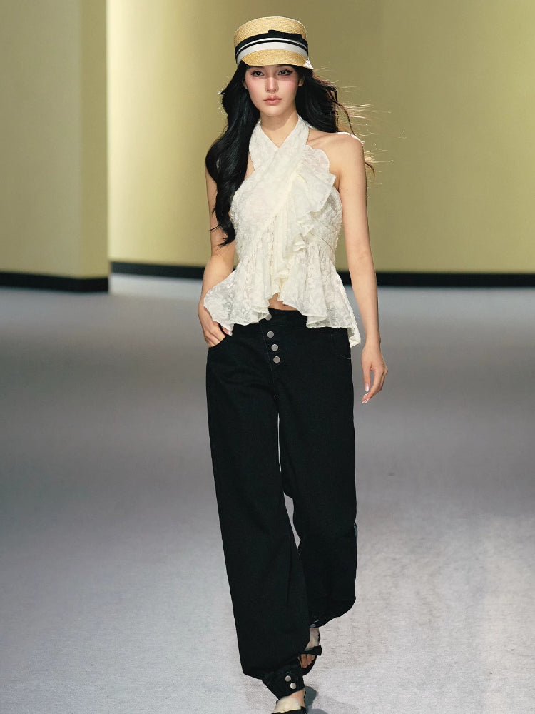 Lace Halter Tie Top