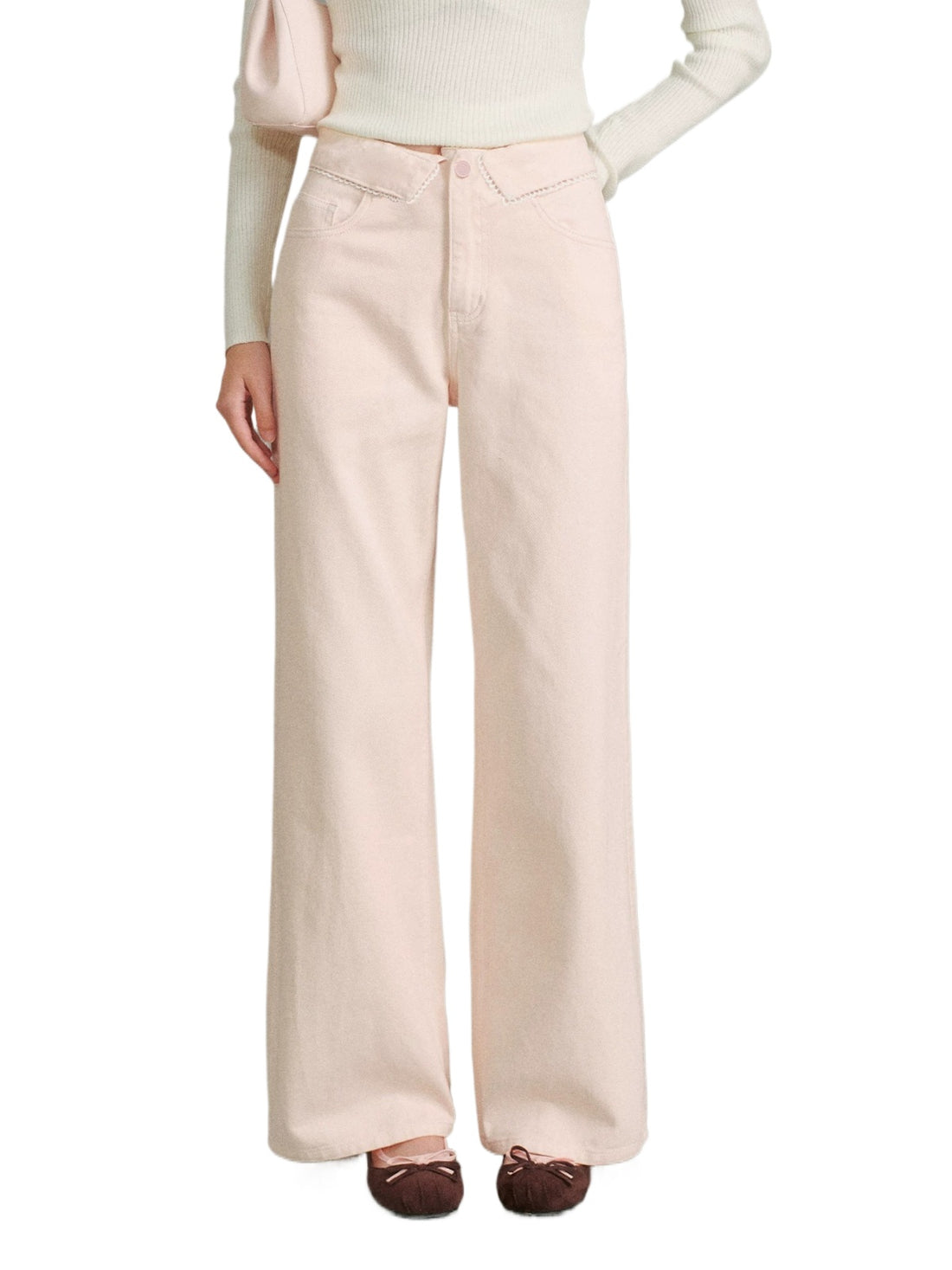 French Lace Wide Leg Jeans