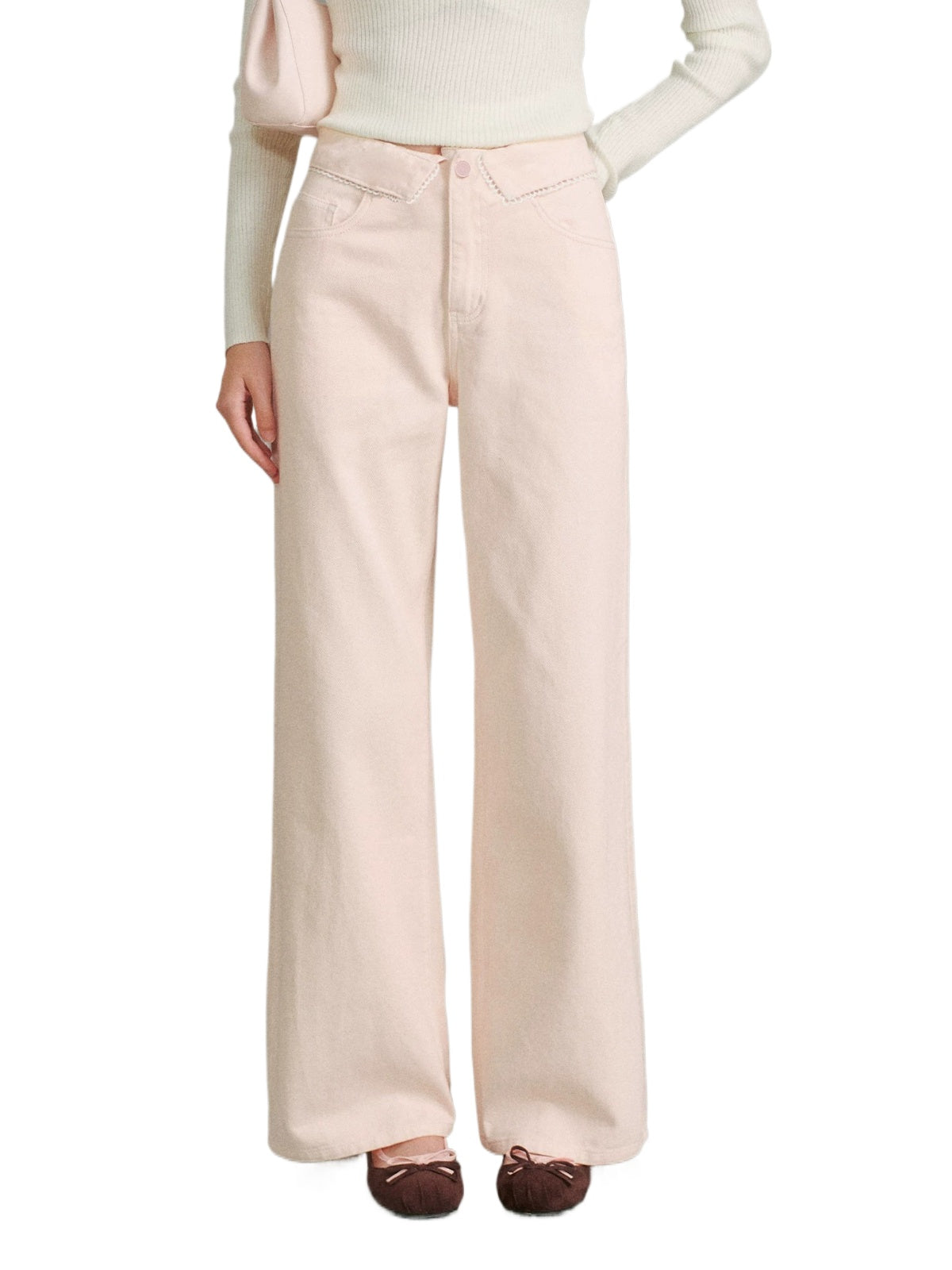 French Lace Wide Leg Jeans
