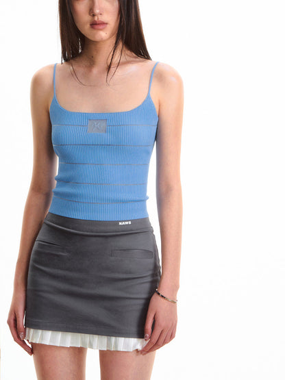 Ice Feel Striped Knit Vest